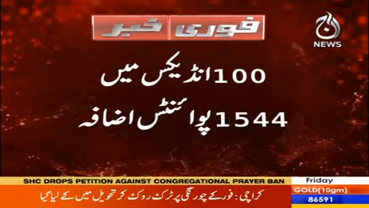 100 Index main 1544 points ka izafa