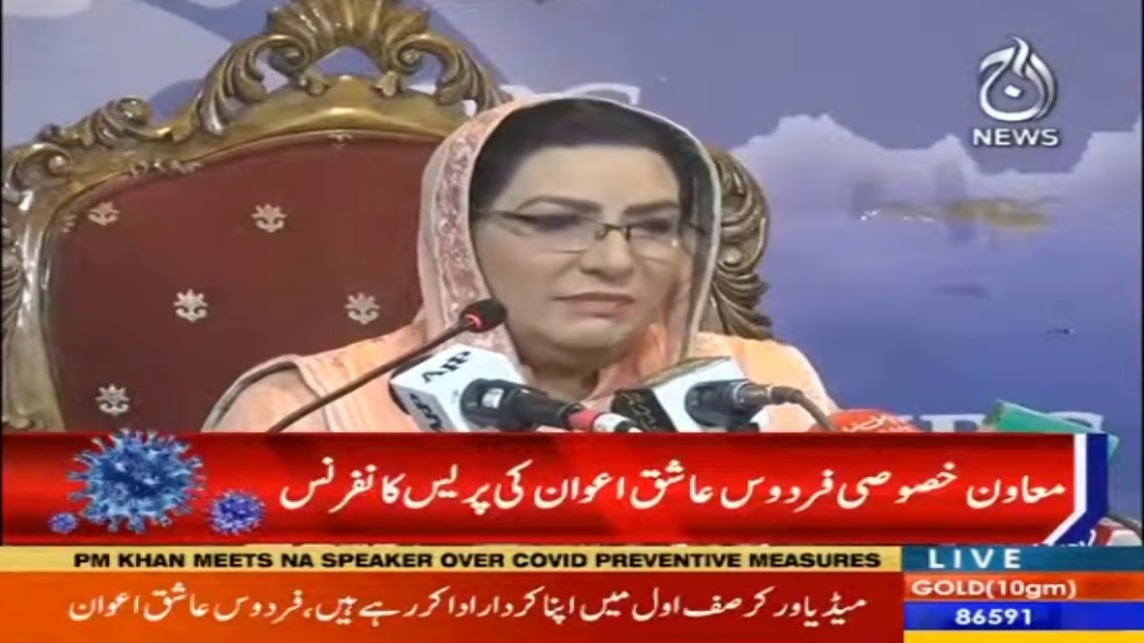 Firdous Ashiq Awan conferring to media