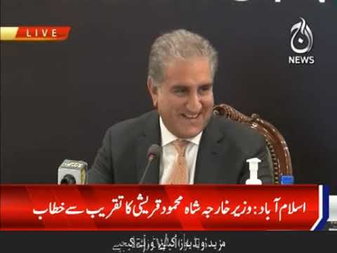 FM Shah Mehmood Qureshi addressing a ceremony in Islamabad