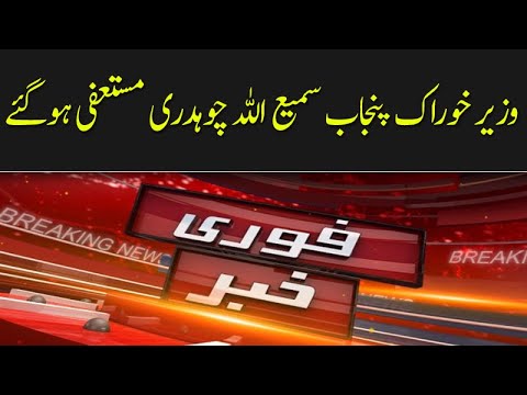 Wazir-e-Khuraq Samiullah Chaudhry nay istifah dediya