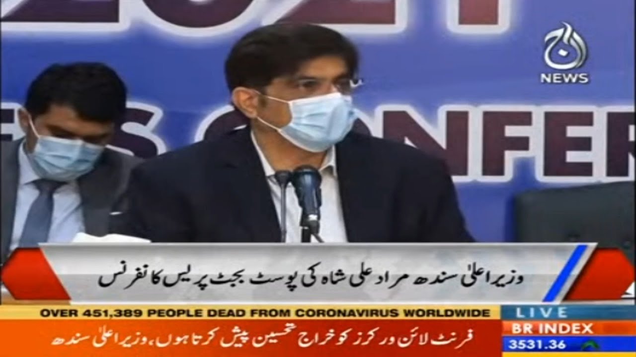 Post Budget Press Conference of Sindh Chief Minister Murad Ali Shah