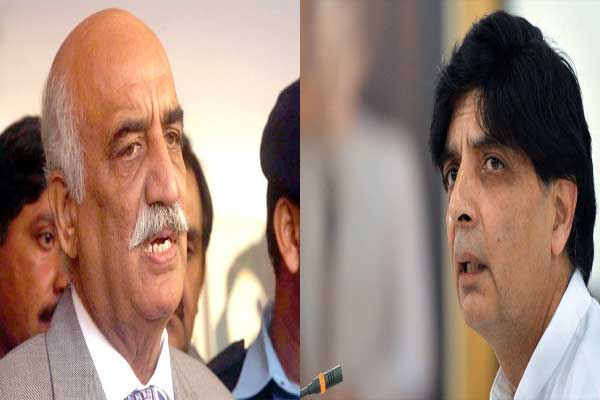 چوہدری نثار اور خورشید شاہ کے ایک دوسرے کے خلاف سخت بیانات