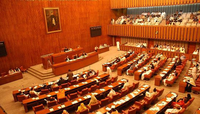 متحدہ اپوزیشن کا سینیٹ اجلاس سے واک آؤٹ