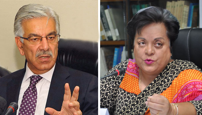 خواجہ آصف نے شریں مزاری کو ٹریکٹر ٹرالی کہہ دیا