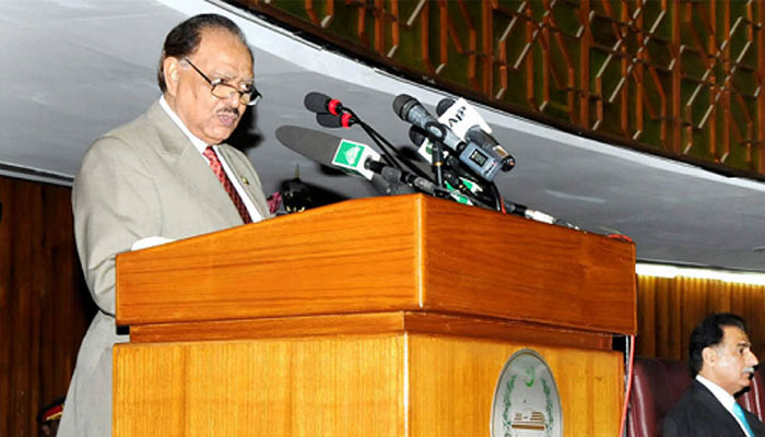 ممنون حسین آج پارلیمنٹ کےمشترکہ اجلاس سےخطاب کریں گے