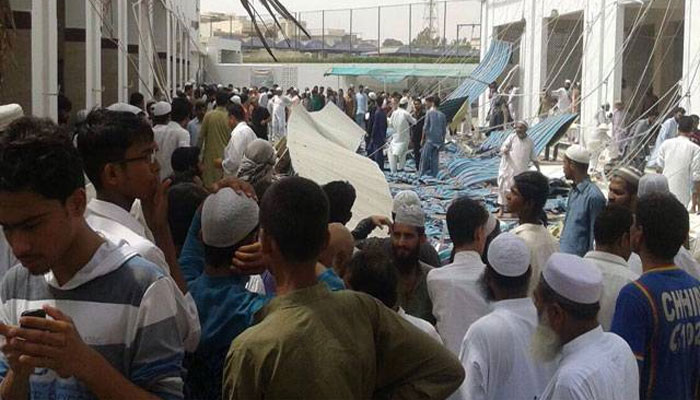 کراچی:مسجد کی چھت گرنےسے5 نمازی شہید
