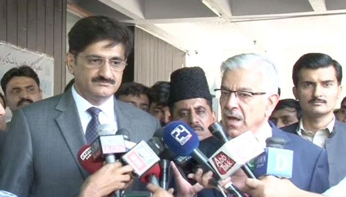 وفاقی وزیرخواجہ آصف سے وزیراعلیٰ سندھ مراد علی شاہ کی ملاقات