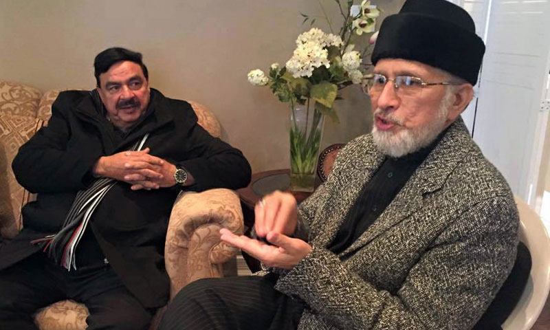 شیخ رشید کی عوامی تحریک کے سربراہ طاہر القادری سے ملاقات