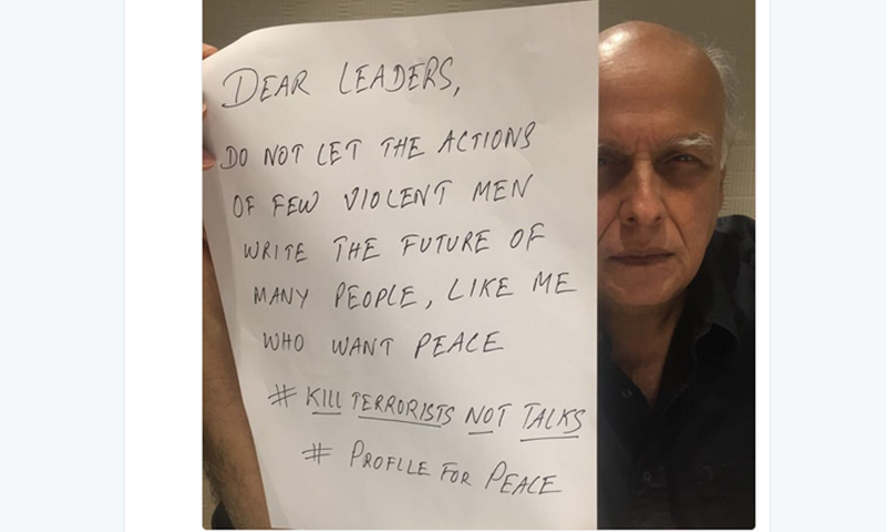 دہشتگردوں کو ختم کیا جائے مذاکرات کو نہیں،مہیش بھٹ