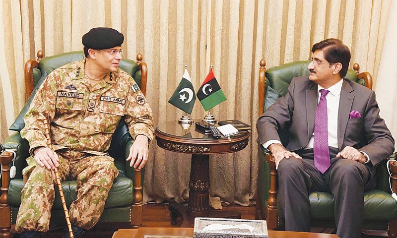 کور کمانڈر لیفٹیننٹ اوروزیراعلیٰ سندھ کے درمیان ملاقات