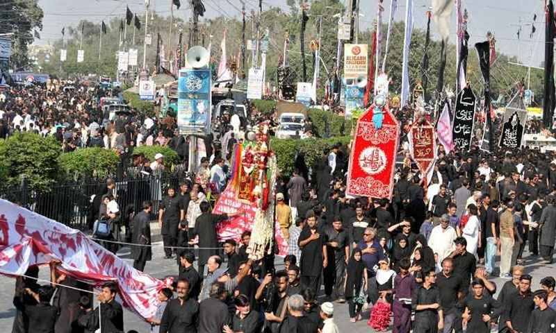 کراچی:9محرم الحرام کا مرکزی جلوس نشتر پارک سے برآمدہوکررواں دواں
