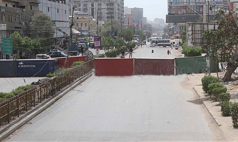 کراچی:محرم الحرام،ایم اے جناح روڈ اورمتصل سڑکیں کنٹینرز لگاکر بند