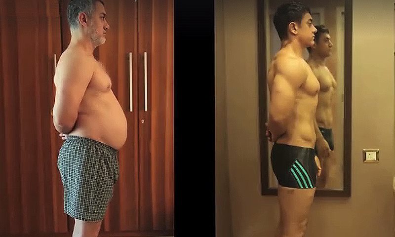 فلم دنگل کیلئے عامرخان کا97کلو سے 6پیکس تک کا دلچسپ سفر