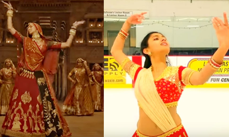 فلم پدماوت کے گھومر پر اسکیٹنگ کے دوران رقص کی ویڈیو وائرل