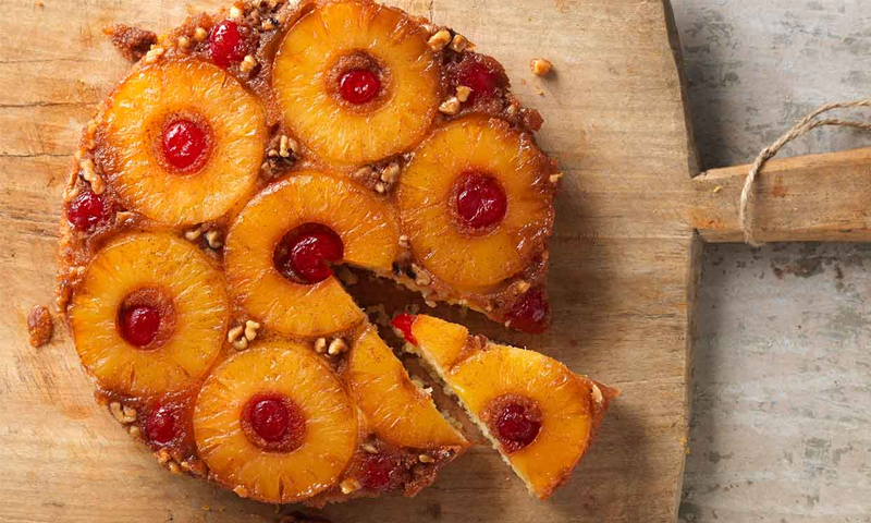 آج کی ریسیپی : پائن ایپل اپ سائیڈ ڈاؤن کیک