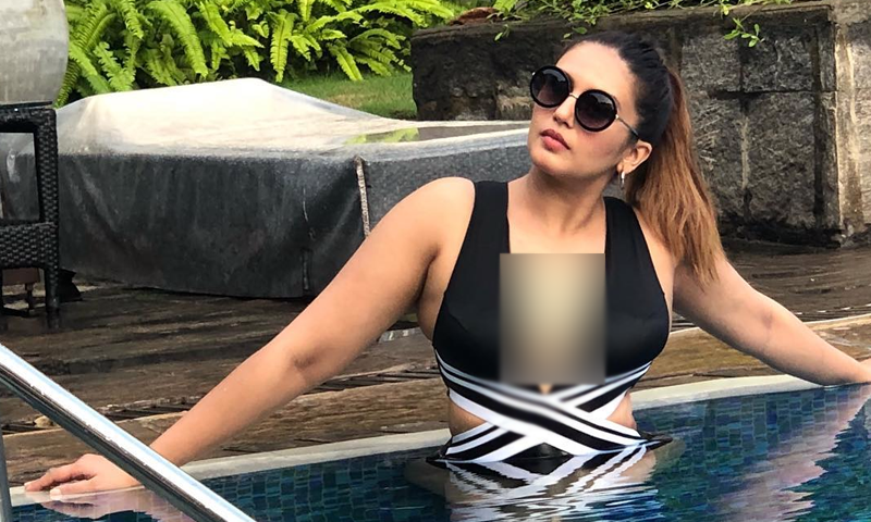 ہما قریشی کو سوئمنگ پول میں لی گئی تصویر اپلوڈ کرنا مہنگا پڑگیا