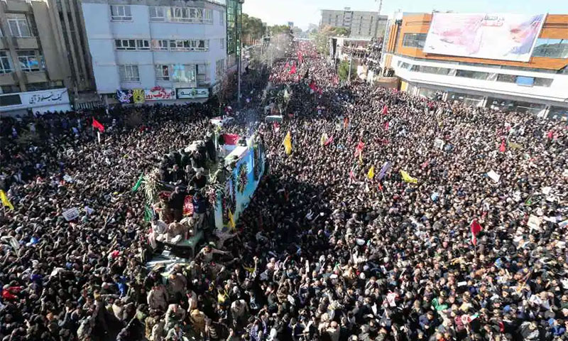 جنرل قاسم سلیمانی کی نماز جنازہ میں بھگدڑ مچنے سے 40افراد جاں بحق