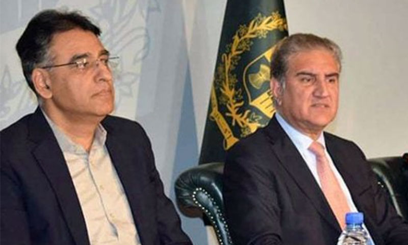 شاہ محمود قریشی سے اسد عمر کی ملاقات، کورونا کی صورتحال پر تبادلہ خیال